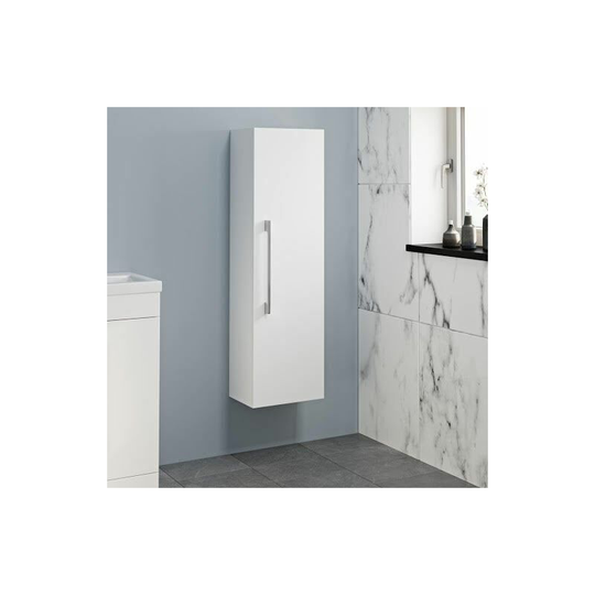 1200mm Tall Bathroom Wall Hung Storage Cabinet Cupboard Modern Soft Close White - White