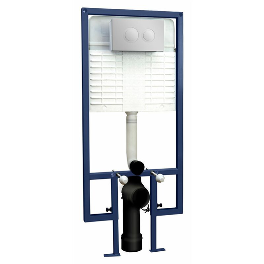 Affine - Bathroom Concealed Toilet Cistern Frame Push Button Compact Wall Hung Modern - White