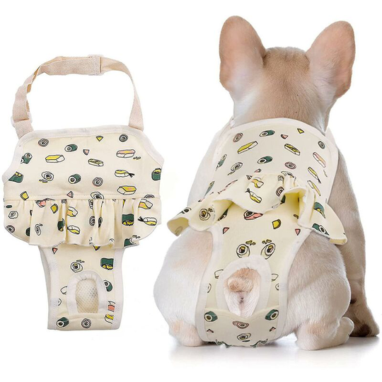 Sunflowergb - Dog Hygiene Panties Strap Sling Adjustable Pet Diaper Pants Male Female Dog Physiological Pants Cotton Jumpsuit Teddy Bulldog Panties l