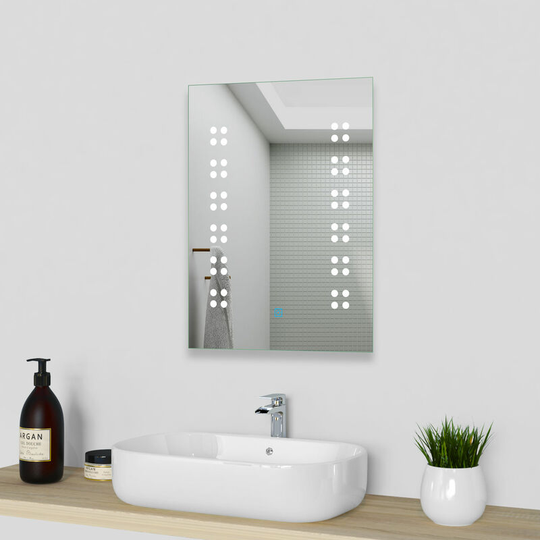 Illuminated Bathroom Wall Mirrors with led Lights,Portrait or Landscape,Touch Sensor-450x600