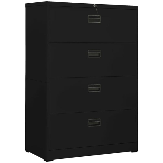 Filing Cabinet Black 90x46x134 cm Steel vidaXL - Black