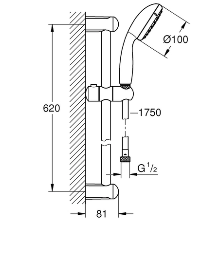 Segal Thermostatic Shower with Handheld Shower Head