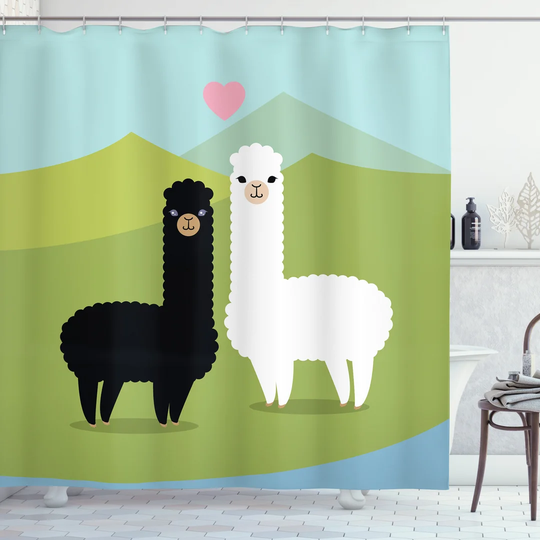 Bharath 13 Piece Polyester Shower Curtain Set