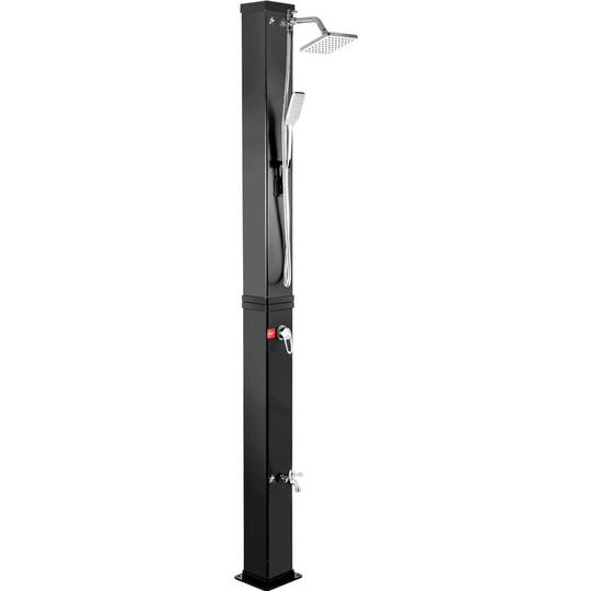 Vevor - Solar Heated Shower, 10.6Gal Outdoor Solar Shower, 7FT Pool Shower Temperature Adjustable, 2-Section w/360 Degree Shower Tap, Handheld