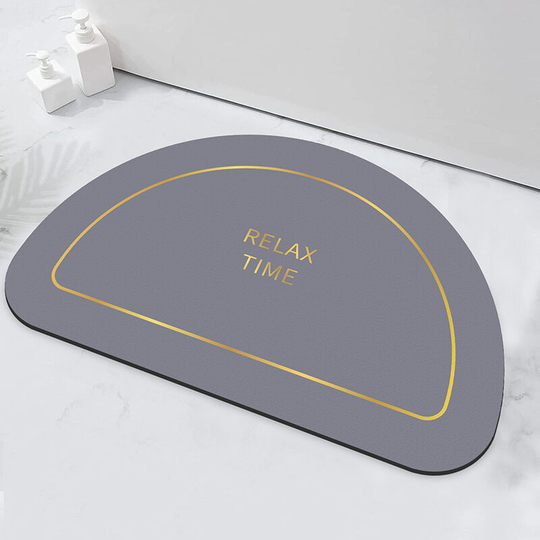 Sunflowergb - Super Absorbent Bath Mat Quick Dry Bathroom Mat Non-Slip Entrance Doormat Nappa Skin Floor Mat Toilet Mat (Gray, 40x60cm)
