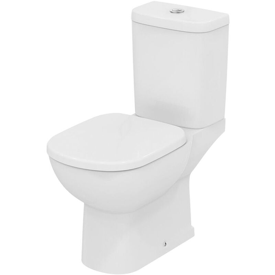 Tempo Close Coupled Toilet 4/2.6 Litre Dual Flush Cistern with Vertical Outlet - Standard Seat - Ideal Standard