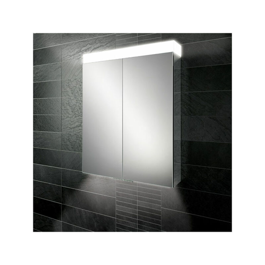 Apex 60 Aluminium Bathroom Cabinet with Mirrored Sides 750mm h x 600mm w - HIB