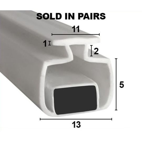 Magnetic Shower Seal for Screens or Doors | Fits Into a Channel | Sold as Pairs | MAG007 (200cm) - Chrome
