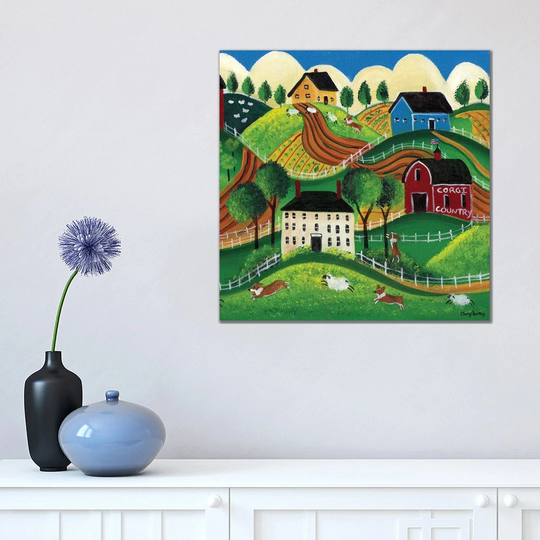 Corgi Country by Cheryl Bartley - Graphic Art Print on Canvas