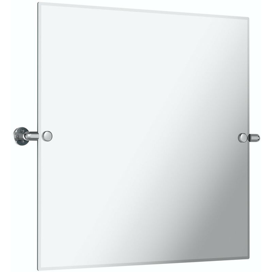 Traditional square pivot bathroom mirror 500 x 500mm - Silver - Accents