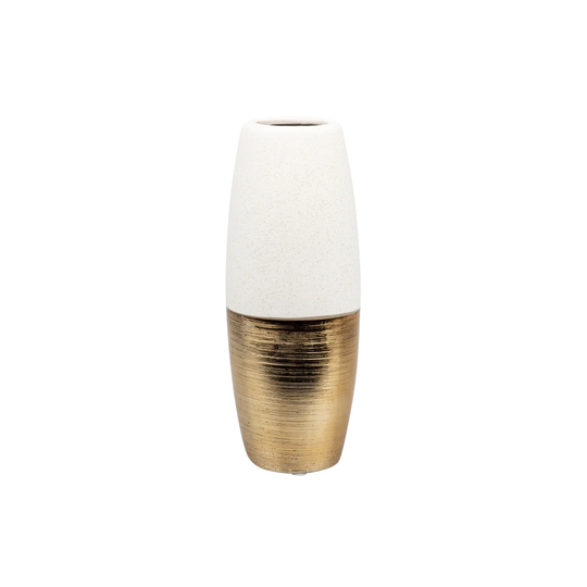 Moura Beige/Gold 29.5Cm Ceramic Table Vase