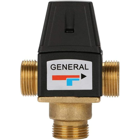 Thermostatic Mixing Valve - Betterlife 3 Way DN20 Male Thread Brass Thermostatic Mixing Valve for Solar Water Heater 3 Way Thermostatic Valves(1 pcs)