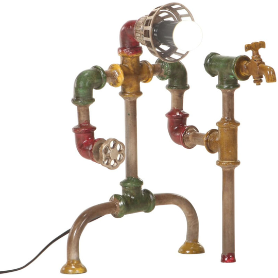 Industrial Standing Lamp Water Pipe Design Iron