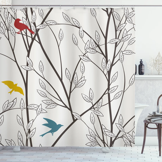 Bhulaee 13 Piece Polyester Shower Curtain Set