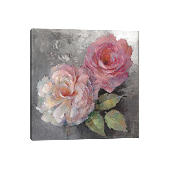 Roses on Grey I by Peter McGowan - Graphic Art Print on Canvas