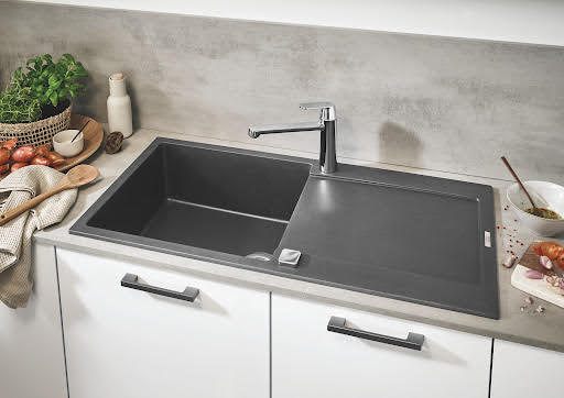 Grohe K500 Granite Grey 1.0 Composite Inset Kitchen Sink - Drainer & Waste 1000 x 500mm