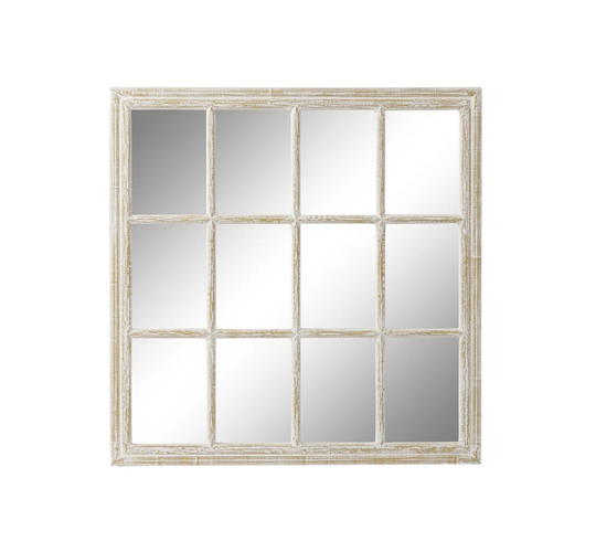 Pellegrini Wood Framed Wall Mounted Accent Mirror in White