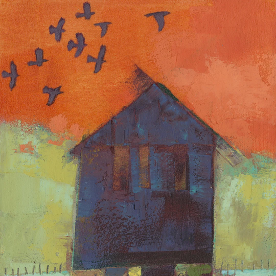 Bird Barn II by Sue Jachimiec - Wrapped Canvas Painting
