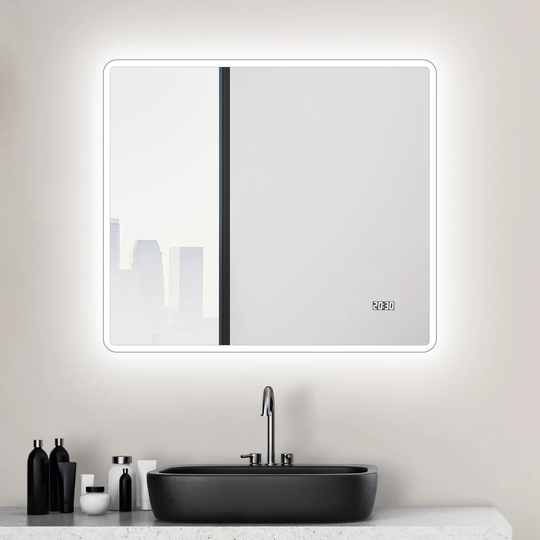 Cociani Lighted Framed Wall Mounted Bathroom Mirror