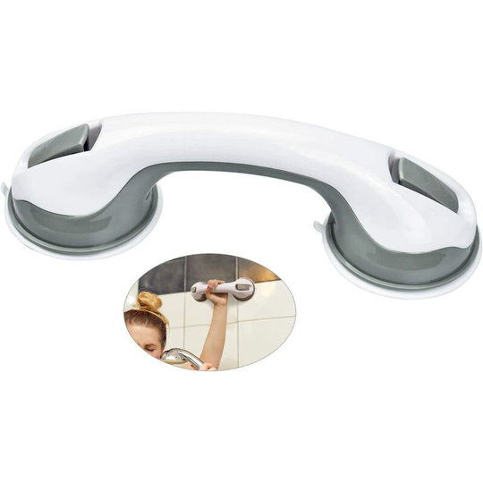 Suction Cup Handle 30x9x8.5cm-Gray Non-slip Safety Bathtub Handle Portable Bathroom Shower Suction Cup