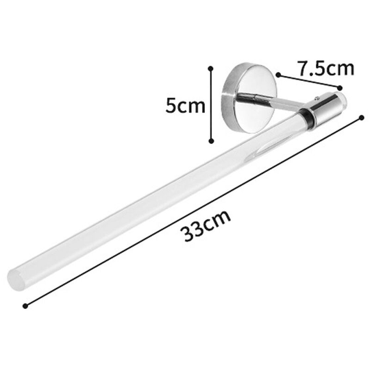 Sunflowergb - Bathroom Tissue Paper Stick 13', Adhesive and Pierced, Clear Acrylic Paper Towel Holder with Shiny Silver Stainless Steel Base, Lucite