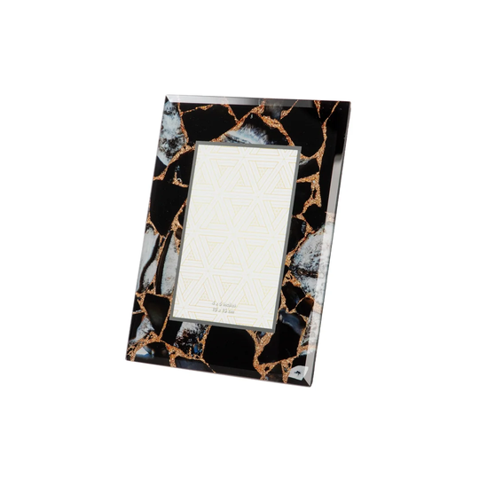 Winon Glass Single Picture Frame in Black/Grey/Golden