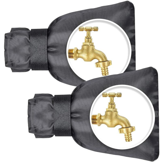 Sunflowergb - Winter Outdoor Faucet Cover, Used for Antifreeze Garden Hose Faucet Heat Insulation Protective Sleeve (Black 2PCS)