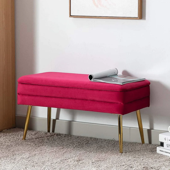 Evander 79.5Cm Wide Velvet Tufted Round Storage Ottoman