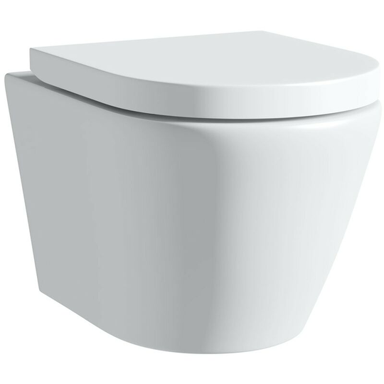 Mode - Harrison rimless wall hung toilet inc slimline soft close seat - White