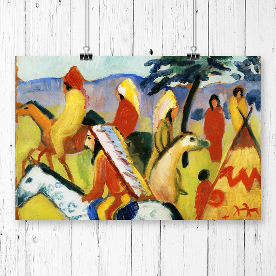 'Indians on Horseback' by August Macke Printing Print