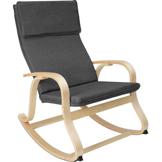 Rocking Chair Roca | 65 x 94 x 100 cm - Rocking chair, rocking chair, relaxation chair - dark grey - dark grey