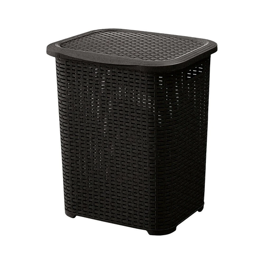 Rattan Laundry Basket 45 L Black Laundry Bin Laundry Collector Laundry Box