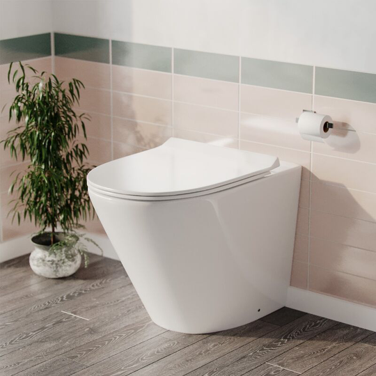 Neshome - Rimless Round Back To Wall Pan with Soft Close Toilet Seat