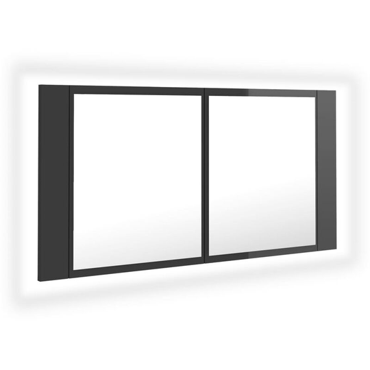 Vidaxl - led Bathroom Mirror Cabinet High Gloss Grey 90x12x45 cm Acrylic Grey