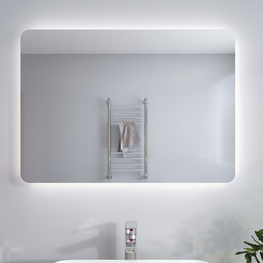 Bathroom Mirror Vertical Horizontal Wall Mounted Mirror Backlit Illuminated led Mirror with Touch Sensor, 700x500mm - Elegant