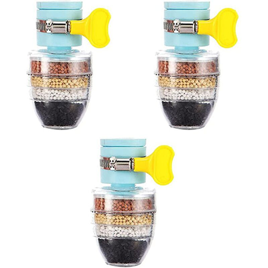 Dksfjkl - 3 Pcs Activated Carbon Faucet Water Filter Universal Interface Home Kitchen Faucet Faucet Water Purifier Filter Cartridge Layered Water