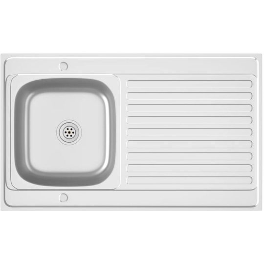 Kitchen Sink with Drainer Set Silver 1000x600x155 mm Stainless Steel Vidaxl Silver