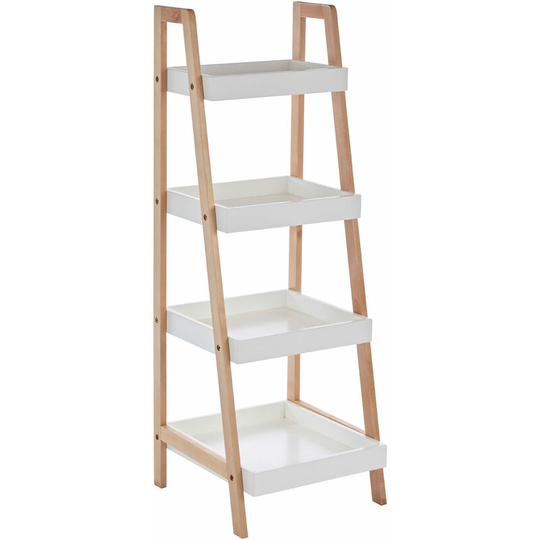 4 Tier Birch Wood Bathroom Shelf - Premier Housewares