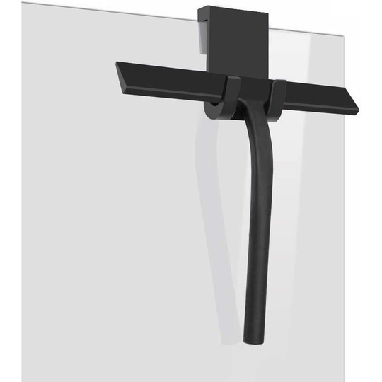 Ilovemilan - Silicone Shower Squeegee with Stainless Steel Core for Shower, Bathroom, Mirror, Window Cleaning, Tile (Black)