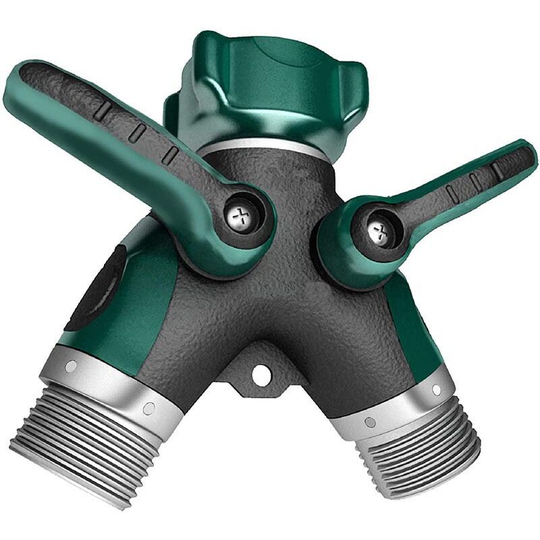 Ilovemilan - Double way valve diverter hose diverter, 2-way heavy duty, garden faucet, faucet diverter, hose y diverter, garden hose y splitter, hose