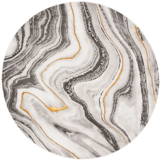 Round Aaralyn Abstract Round: 121.9Cm X 121.9Cm Grey Area Rug