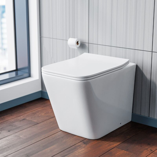 Neshome - Rimless Back To Wall Toilet Pan with uf Toilet Seat