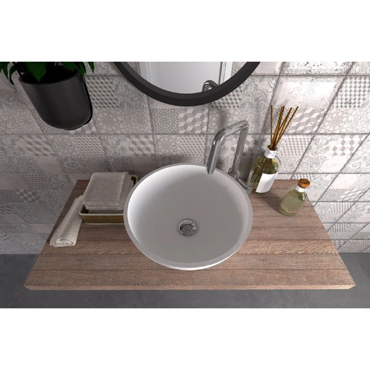 Intars Corian Solid Surface Circular Bathroom Sink