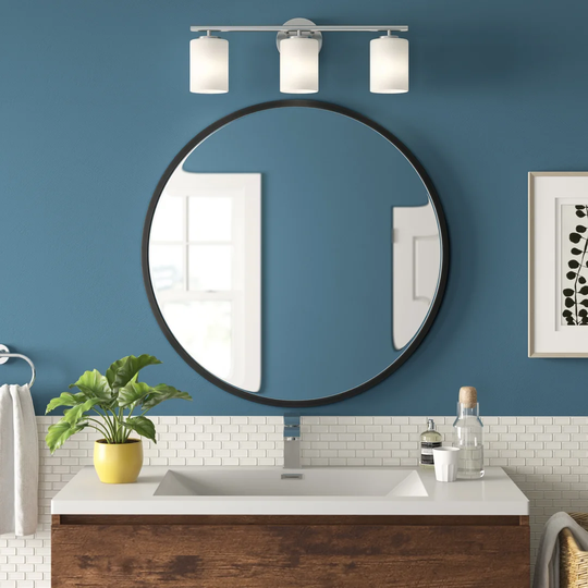 New Milford Round Metal Framed Wall Mounted Bathroom / Vanity Mirror