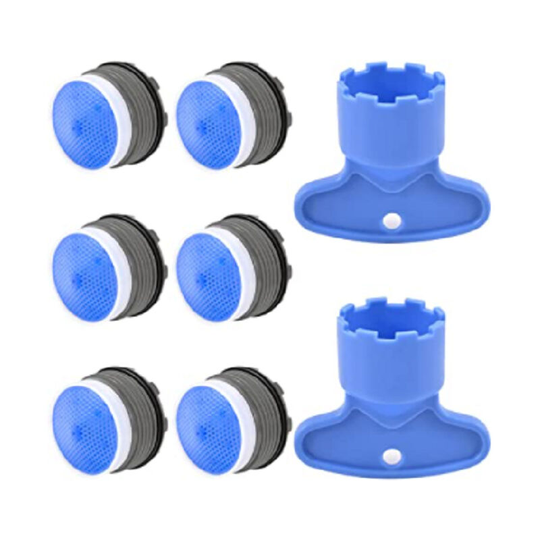 Betterlife Faucet Aerator M18.5 , 6pcs External Thread Kitchen Faucet Insert, Water Saver for Faucet with 2 Faucet Wrench