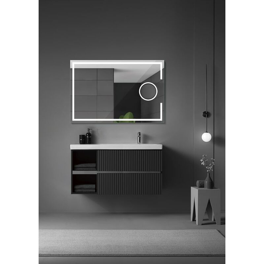 Illuminated Bathroom Mirror 'Malta' 80Cm White Cool/Day/Warm White Sensor Demister/On-Off Magnifying Mirror x5 [LIMEX-MALT016/80 (LIMEX-MALT016/80)