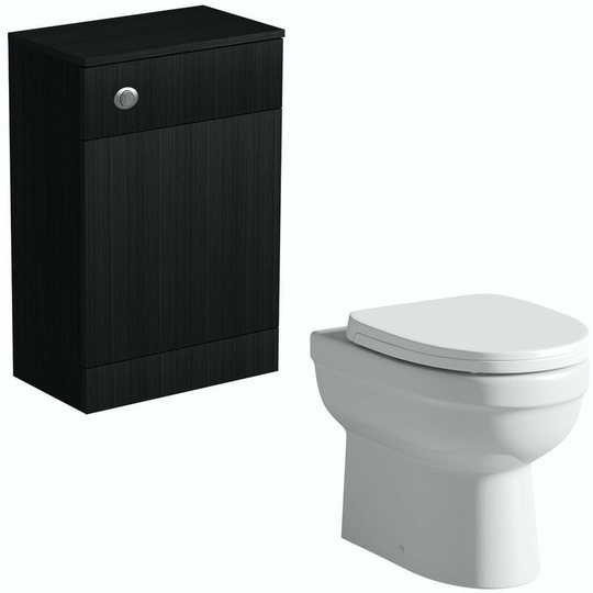 Wye essen black back to wall unit and Eden toilet with soft close seat - Black - Orchard