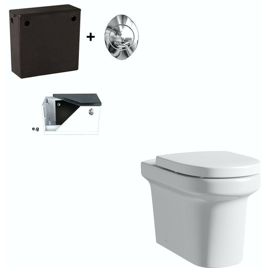Mode - Burton back to wall toilet with soft close seat and concealed cistern - White