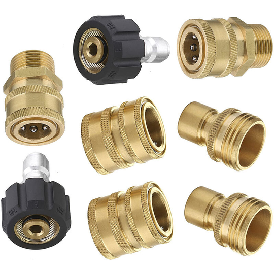 Asupermall - 8Pcs High Pressure Cleaning Machine Adapters Quick Coupling Kit Sprayer Washer Adapter Set,model: 8Pcs