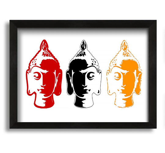 Buddha Heads - Picture Frame Graphic Art on Canvas
